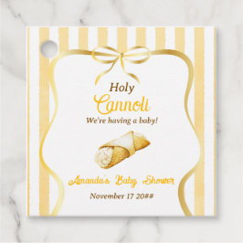 Italian Yellow Bow Holy Cannoli Baby Shower フェイバータグ