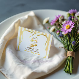 Italian Yellow Bow Little Cannoli Baby Shower サンキューカード