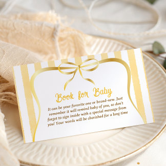 Italian Yellow Bow Little Cannoli Book Baby Shower エンクロージャーカード