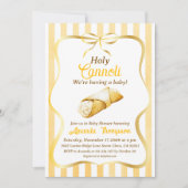 Italian Yellow Bow Sweet Holy Cannoli Baby Shower 招待状 (正面)