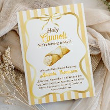 Italian Yellow Bow Sweet Holy Cannoli Baby Shower