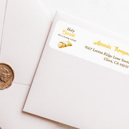 Italian Yellow Holy Cannoli Baby Shower Address ラベル