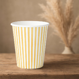 Italian Yellow Stripe Cannoli Baby Shower Paper 紙コップ