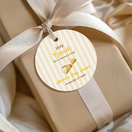 Italian Yellow Stripe Holy Cannoli Baby Shower フェイバータグ