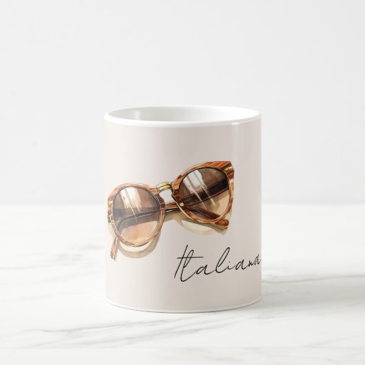 Italiana (Italian) Brown Sunglasses コーヒーマグカップ (中央)