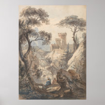 Italianate Landscape with Castle - Paul Sandby
