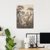 Italianate Landscape with Castle - Paul Sandby ポスター (ホームオフィス)