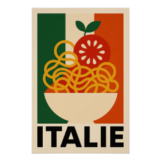 ITALIE – Spaghetti et Tomate en Explosion Visuelle ポスター