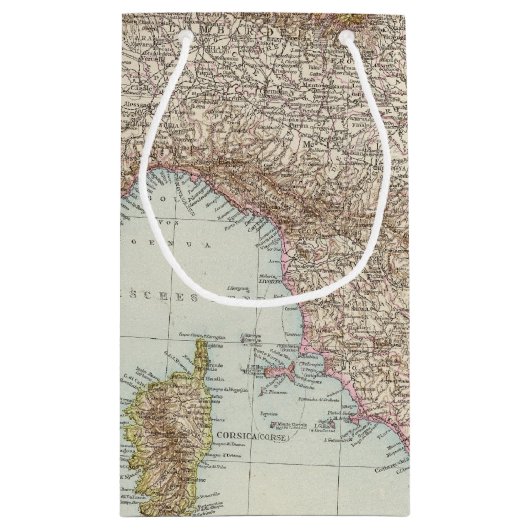 Italienのnordliche Halfteの北のイタリアの地図 スモールペーパーバッグ (裏面)
