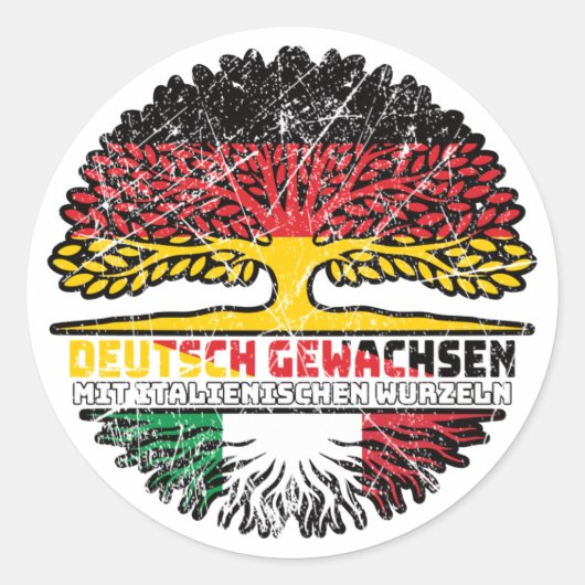 Italienisch Italienisch Deutsch Deutschland Baum ラウンドシール (正面)