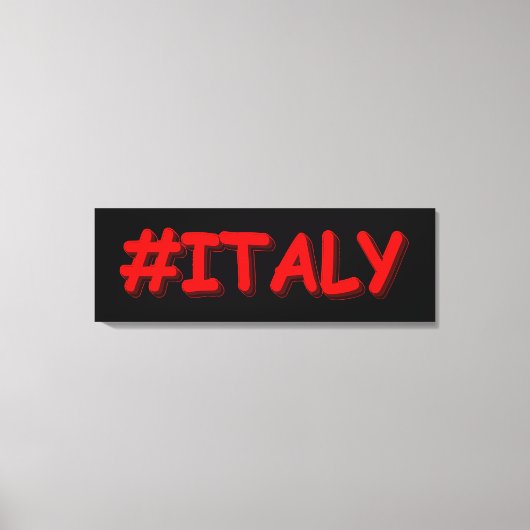「#ITALY」かわいいデザイン。買今 キャンバスプリント (正面)