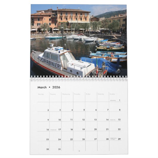 Italy 2026 Calendar カレンダー (3月 2026)