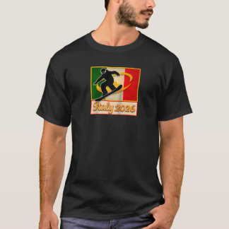 Italy 2026 Snowboarding Vintage Italy Flag 2026 Wi Tシャツ