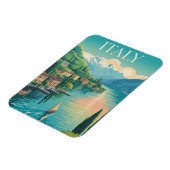 Italy Amalfi Coast Illustration Travel Art Vintage マグネット (左側)