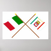 Italy and Puglia crossed flags ポスター (正面)