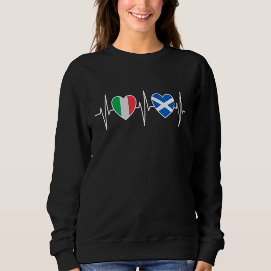 Italy And Scotland Scottish Flag Flags スウェットシャツ (正面)