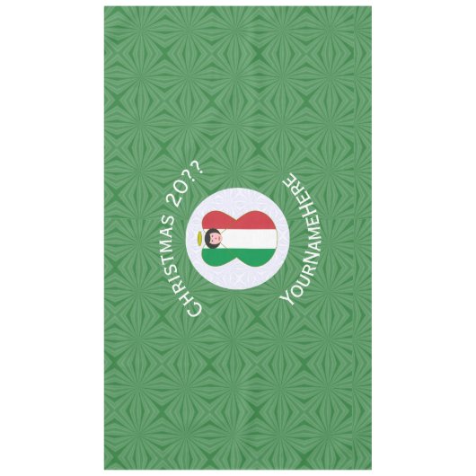 Italy Angel Christmas Flag Personalize Horizontal テーブルクロス (正面)