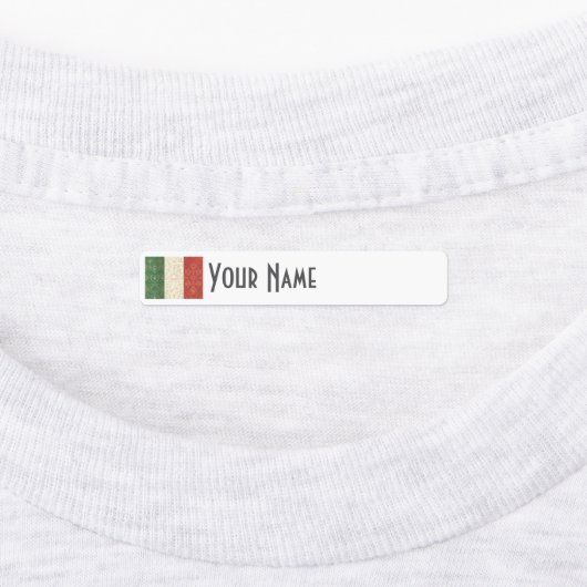 Italy Art Deco Flag | Custom Iron-On Name Label ラベル (貼付)