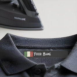 Italy Art Deco Flag | Custom Iron-On Name Label ラベル
