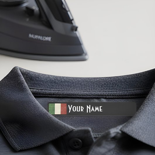 Italy Art Deco Flag | Custom Iron-On Name Label ラベル
