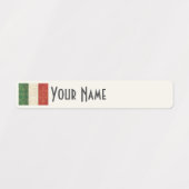 Italy Art Deco Flag | Custom Waterproof Name Label ラベル (デザイン1)