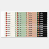 Italy Art Deco Flag | Custom Waterproof Name Label ラベル (シート)