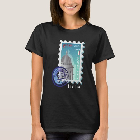 Italy Basilica Vatican Stamp Italophile Souvenir Tシャツ (正面)