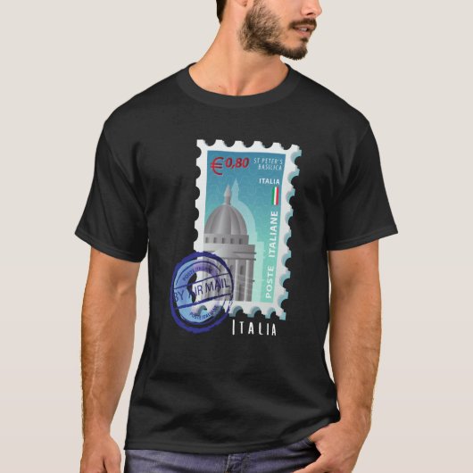 Italy Basilica Vatican Stamp Italophile Souvenir Tシャツ (正面)