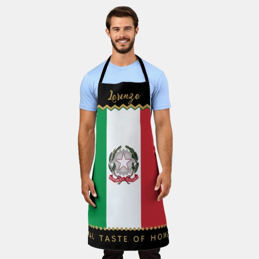 Italy Chefs Apron, Kitchen, Italian Flag Apron エプロン (着用した状態)