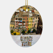 Italy Cinque Terre Vernazza写真 セラミックオーナメント (右)