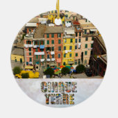 Italy Cinque Terre Vernazza写真 セラミックオーナメント (裏面)