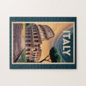 Italy Colosseum Illustration Travel Art Vintage ジグソーパズル (横)