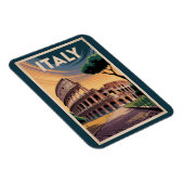Italy Colosseum Illustration Travel Art Vintage マグネット (右側)