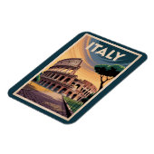 Italy Colosseum Illustration Travel Art Vintage マグネット (左側)