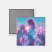 Italy | Ethereal Dreamy Urban Vaporwave Retrowave マグネット (正面/裏面)