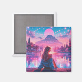 Italy | Ethereal Dreamy Urban Vaporwave Retrowave マグネット (正面/裏面)