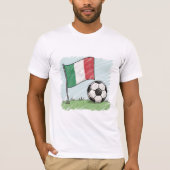 Italy flag and crayon-style soccer ball tシャツ (正面)