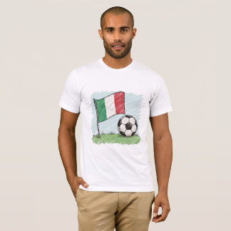 Italy flag and crayon-style soccer ball tシャツ