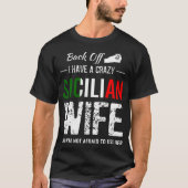 Italy Flag Crazy Sicilian golfcoach funny bowling  Tシャツ (正面)