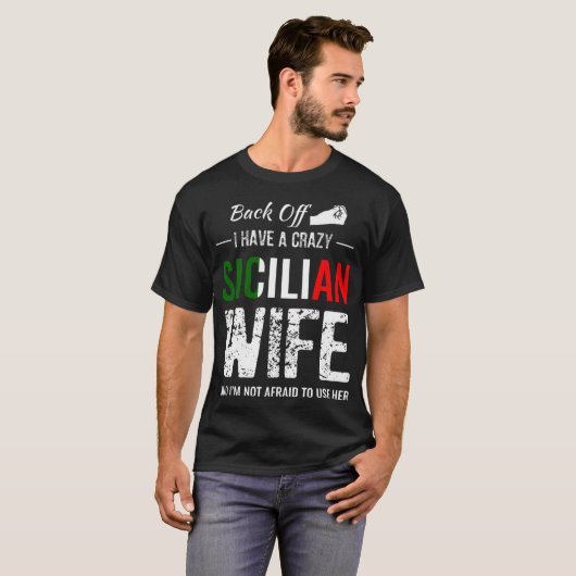 Italy Flag Crazy Sicilian golfcoach funny bowling  Tシャツ (正面フル)