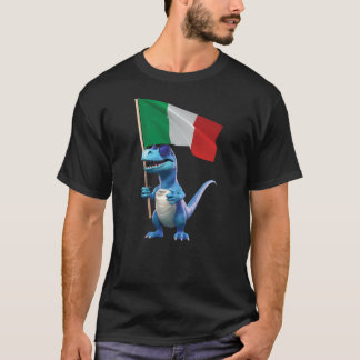 Italy Flag Dinosaur Italian Italia Rome Pizza Kids Tシャツ