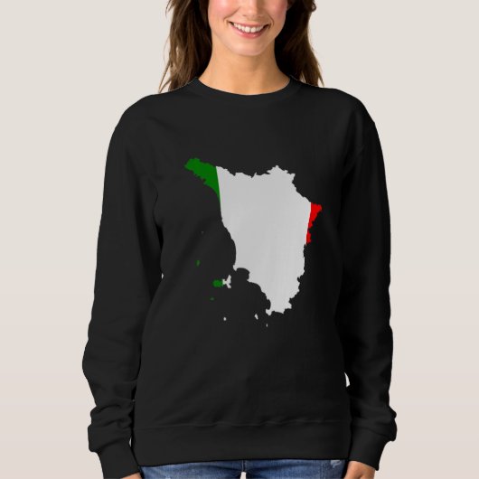 Italy flag in Tuscany outline Tuscany スウェットシャツ (正面)