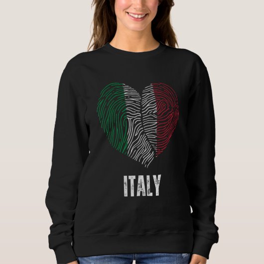 Italy Flag Italian Flag Italy DNA Italy Heart スウェットシャツ (正面)