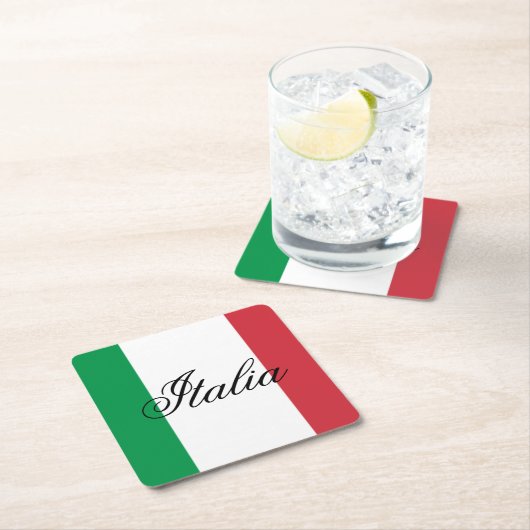 Italy Flag Italian Pride Europe Country スクエアペーパーコースター (インサイチュ)