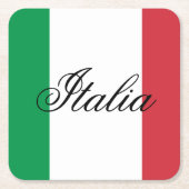 Italy Flag Italian Pride Europe Country スクエアペーパーコースター (正面)