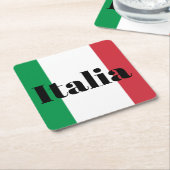 Italy Flag Italian Pride Europe Country スクエアペーパーコースター (アングル)