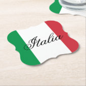 Italy Flag Italian Pride Europe Country ペーパーコースター (アングル)