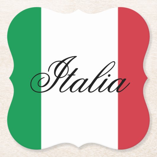 Italy Flag Italian Pride Europe Country ペーパーコースター (正面)
