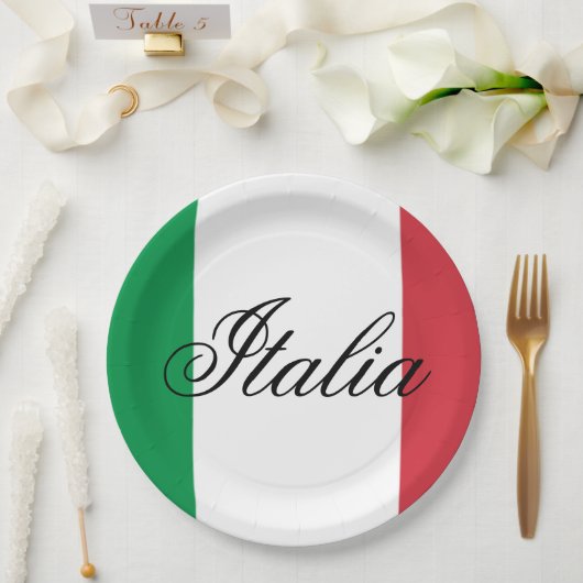 Italy Flag Italian Pride Europe Country ペーパープレート (ウェディング)