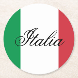 Italy Flag Italian Pride Europe Country ラウンドペーパーコースター